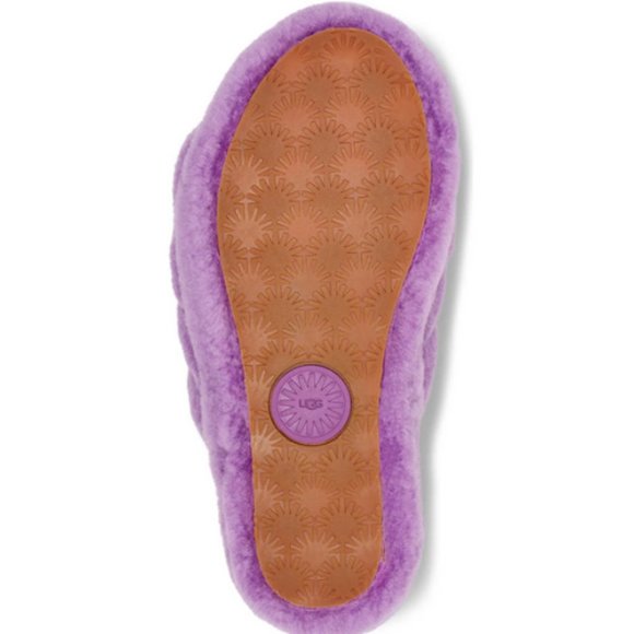 NEW UGG Size 9 Women's Fluff Yeah Genuine Shearling Slingback Sandal, Purple Sky - Picture 6 of 6